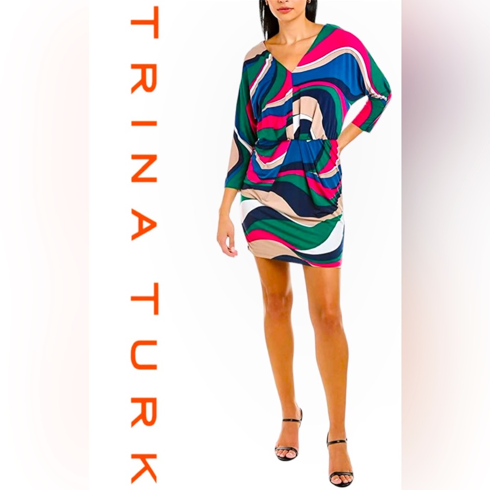 Trina Turk Women's Colorful Geometric Jersey Dress